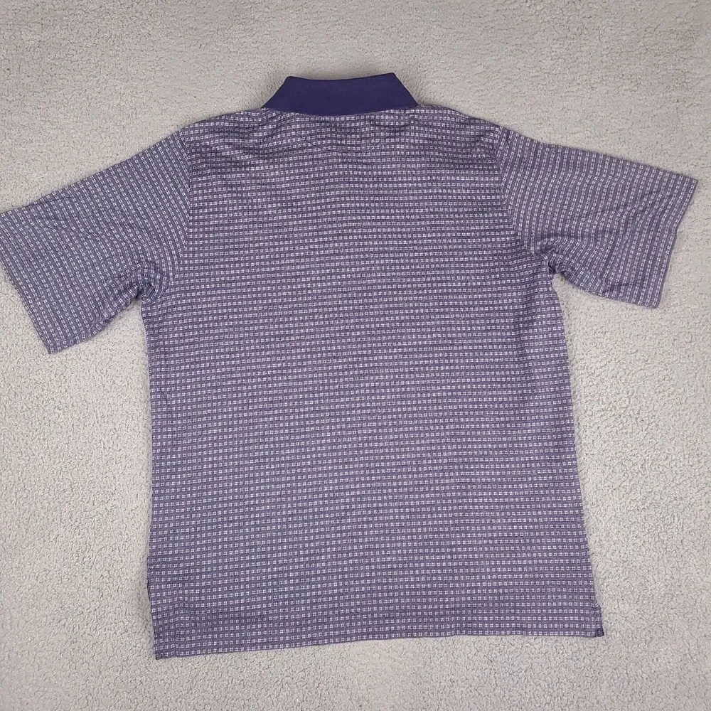 Polo Golf Ralph Lauren Shirt Mens XXL Blue‎ Silver Pima Cotton Geometric Vintage